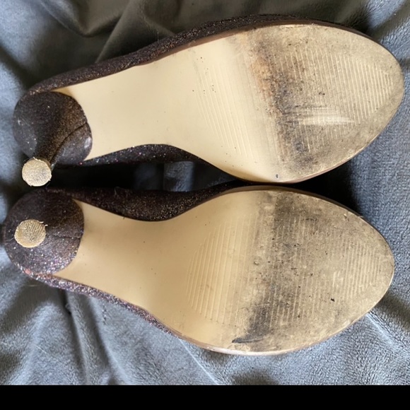 Steve Madden glitter pumps pink black platform size 8 5 1/2” heel 1” platform - Picture 5 of 11